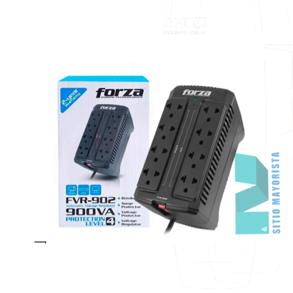 ESTABILIZADOR DE 8 TOMAS FORZA FVR-902 900VA/450W